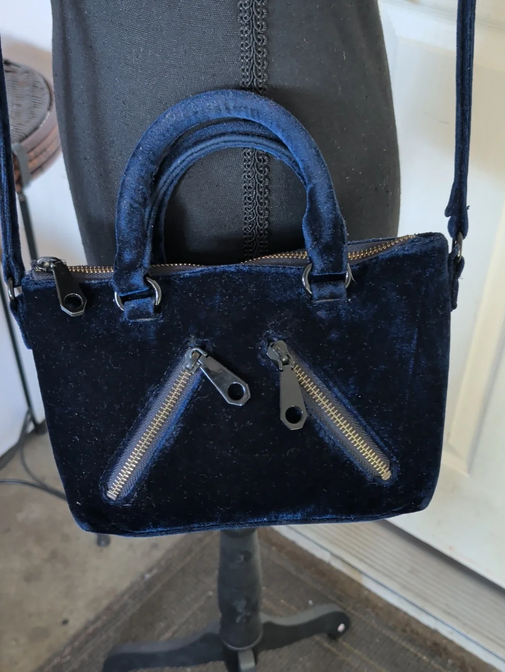 Rebecca Minkoff Velvet Navy Blue Crossbody Bag